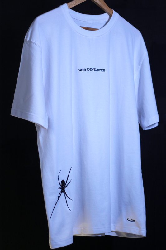 Web Developer White Oversized T-Shirt — Minimal Graphic