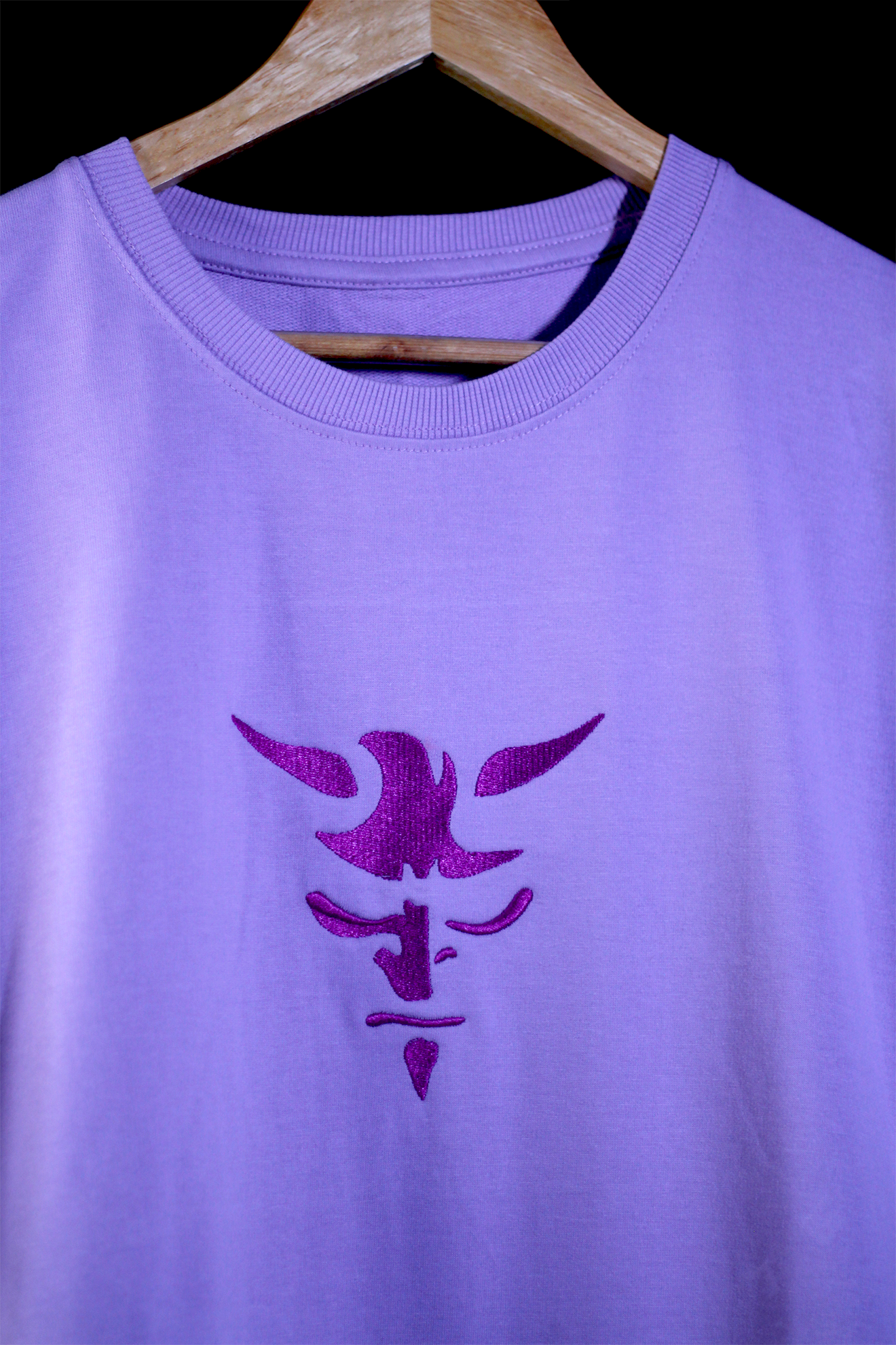 Satan Lavender Oversized T-Shirt — Embroidered