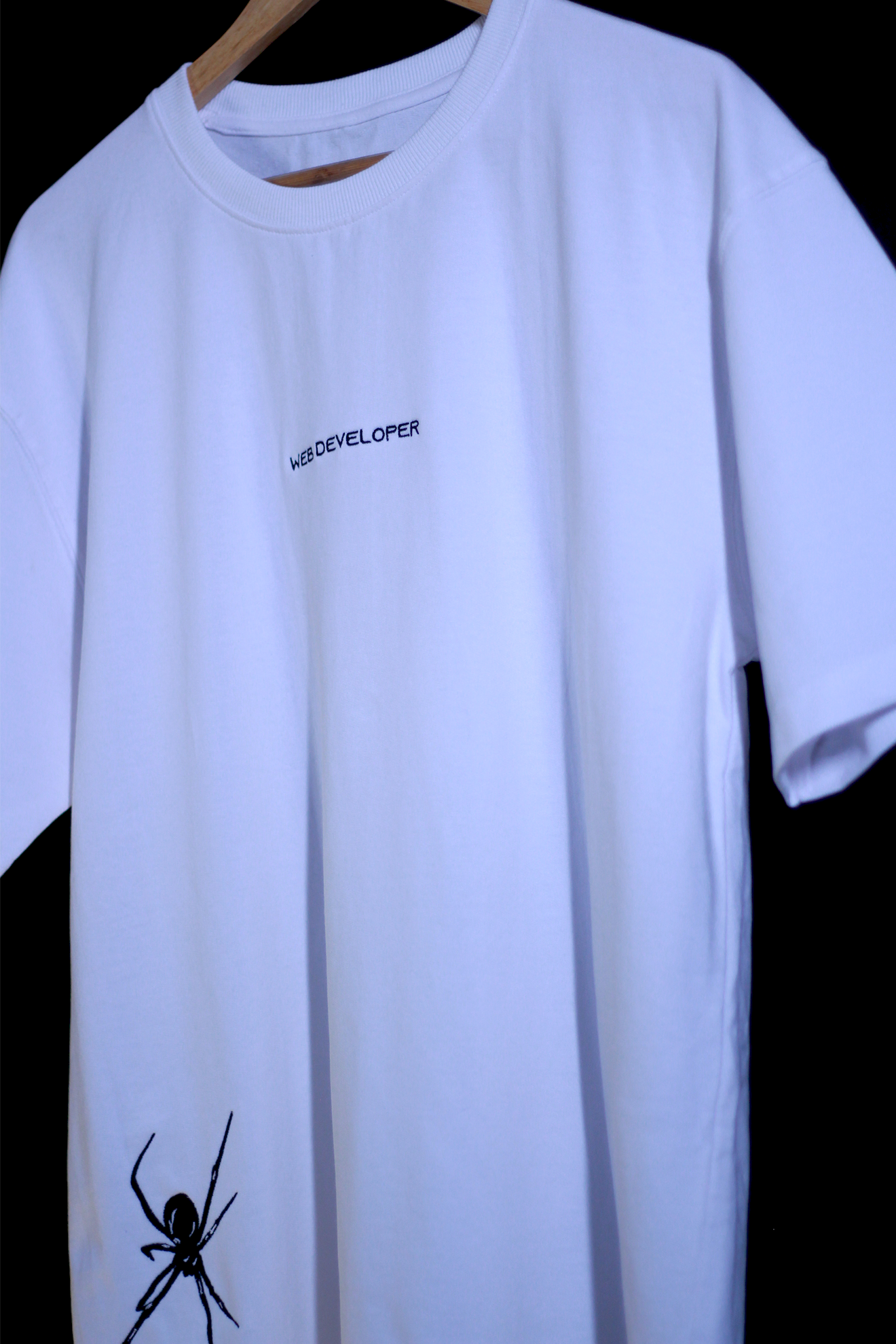 Web Developer White Oversized T-Shirt — Minimal Graphic