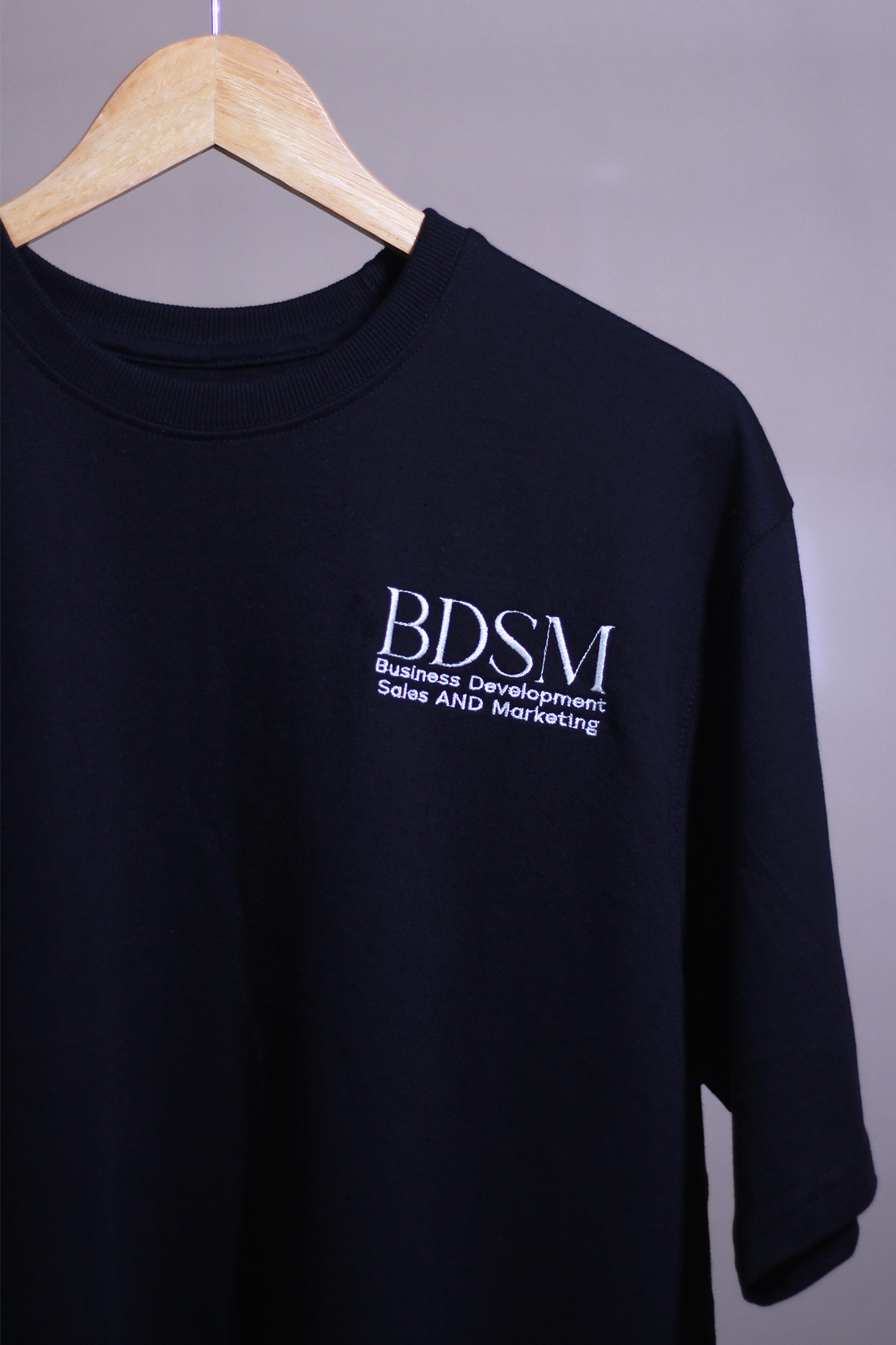 Black B.D.S.M. Oversized T-Shirt — Embroidered