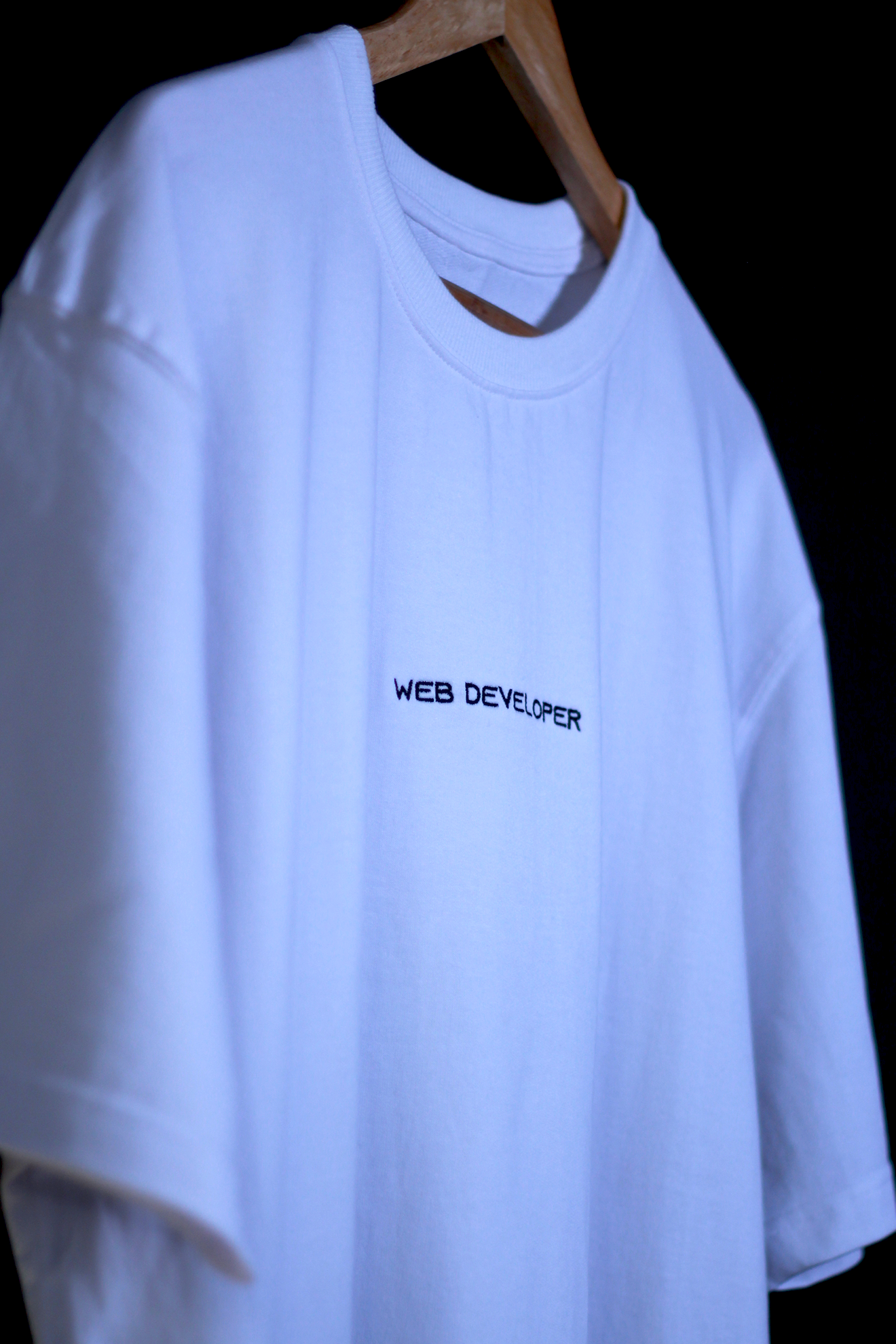 Web Developer White Oversized T-Shirt — Minimal Graphic