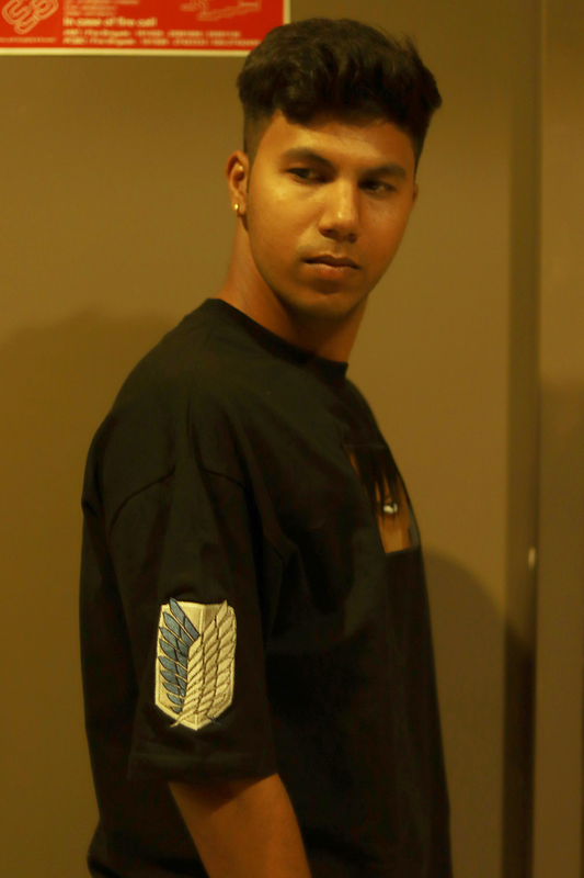 Ackerman’s Gaze Black Oversized T-Shirt — Embroidered