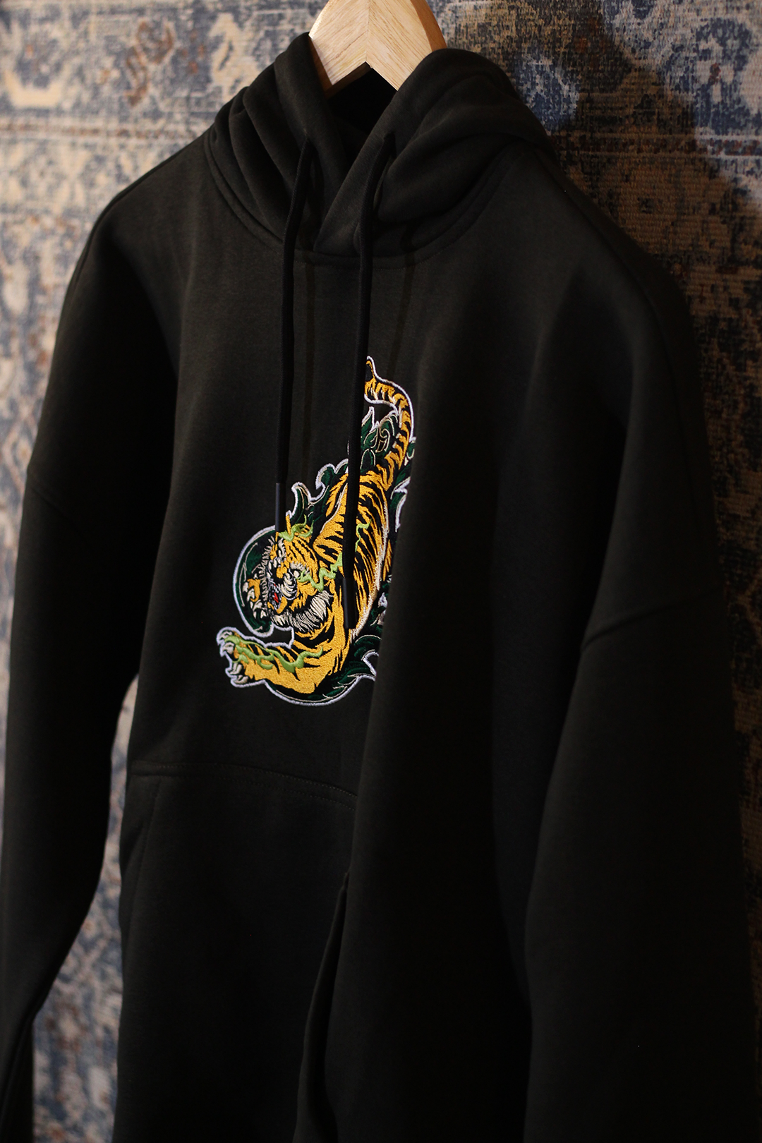 Fierce Tiger Oversized Hoodie — Embroidered