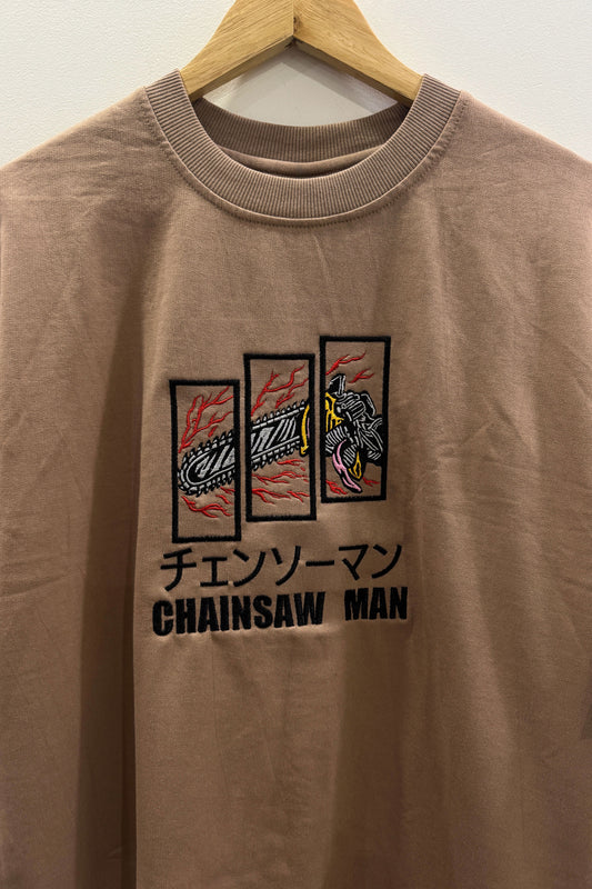 Chainsaw Man - Beige Oversized T-Shirt
