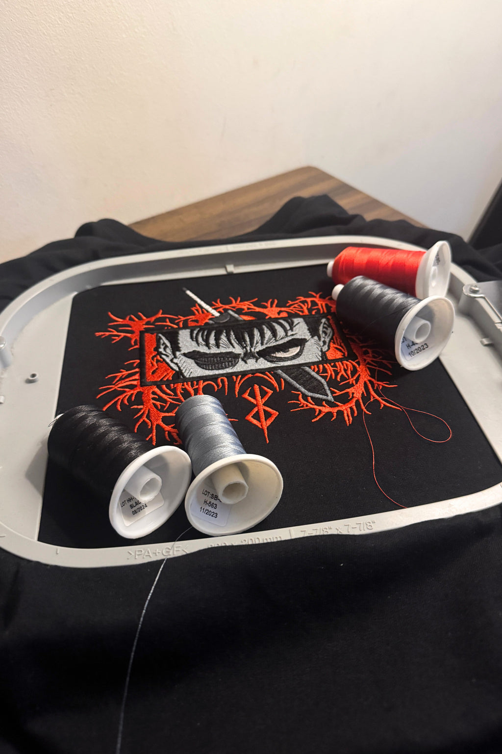 Berserk Guts Black Oversized T-Shirt — Embroidered