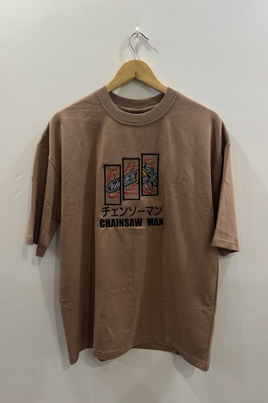 Chainsaw Man - Beige Oversized T-Shirt
