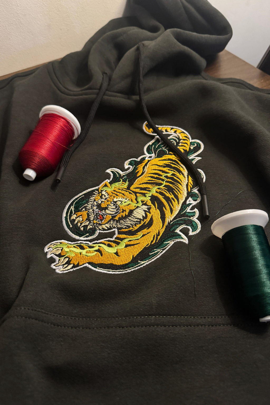 Fierce Tiger Oversized Hoodie — Embroidered