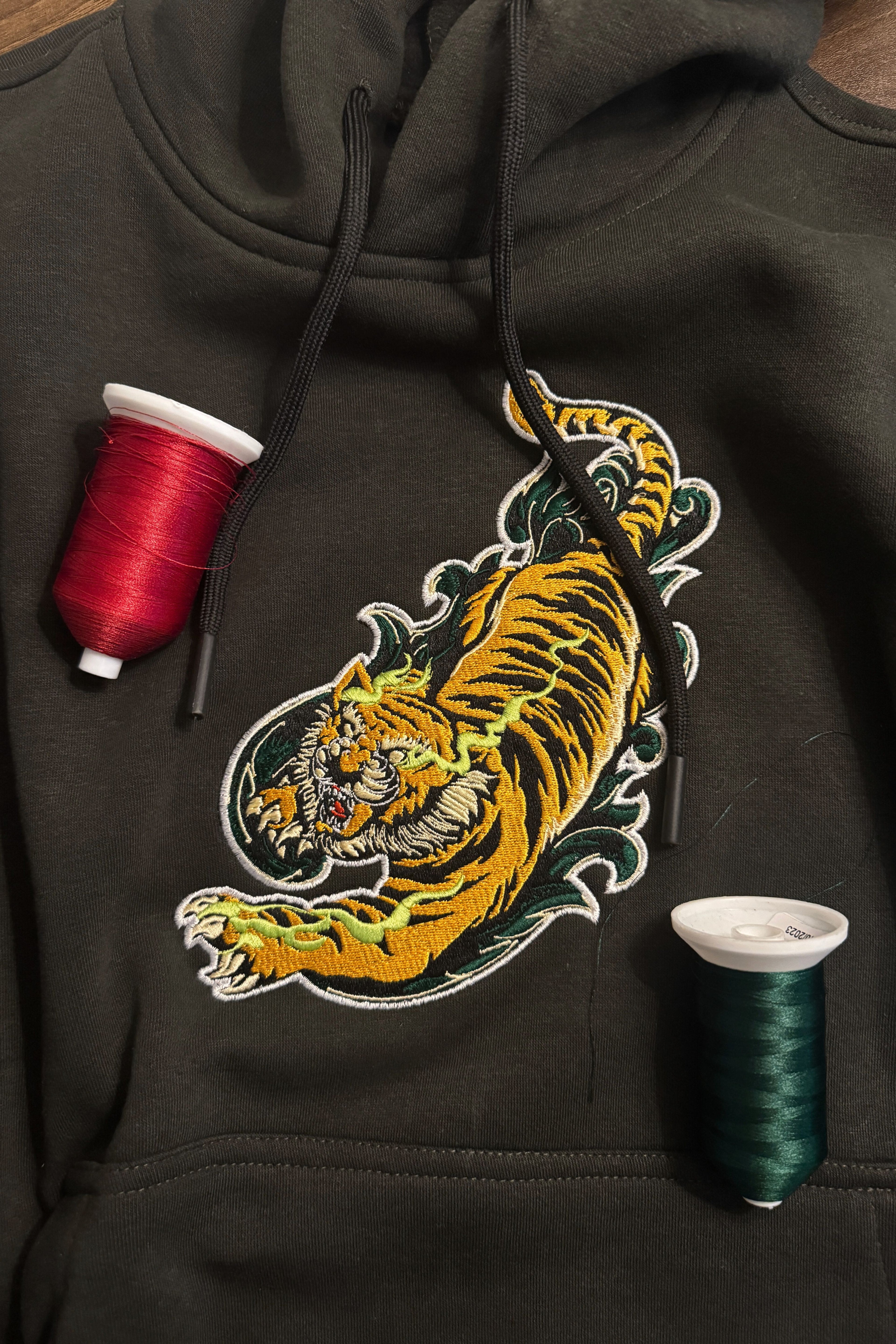 Fierce Tiger Oversized Hoodie — Embroidered