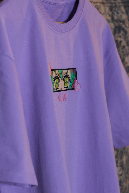 Mitsuri Eyes Lavender Oversized T-Shirt — Embroidered
