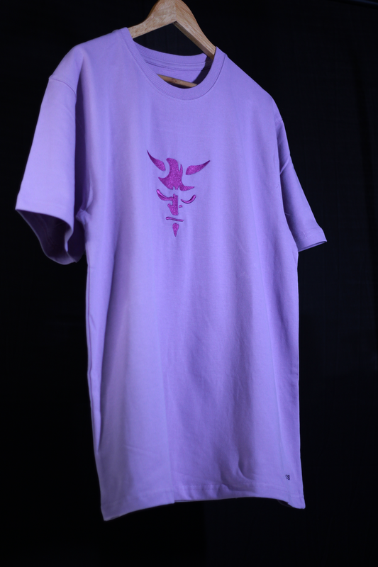 Satan Lavender Oversized T-Shirt — Embroidered