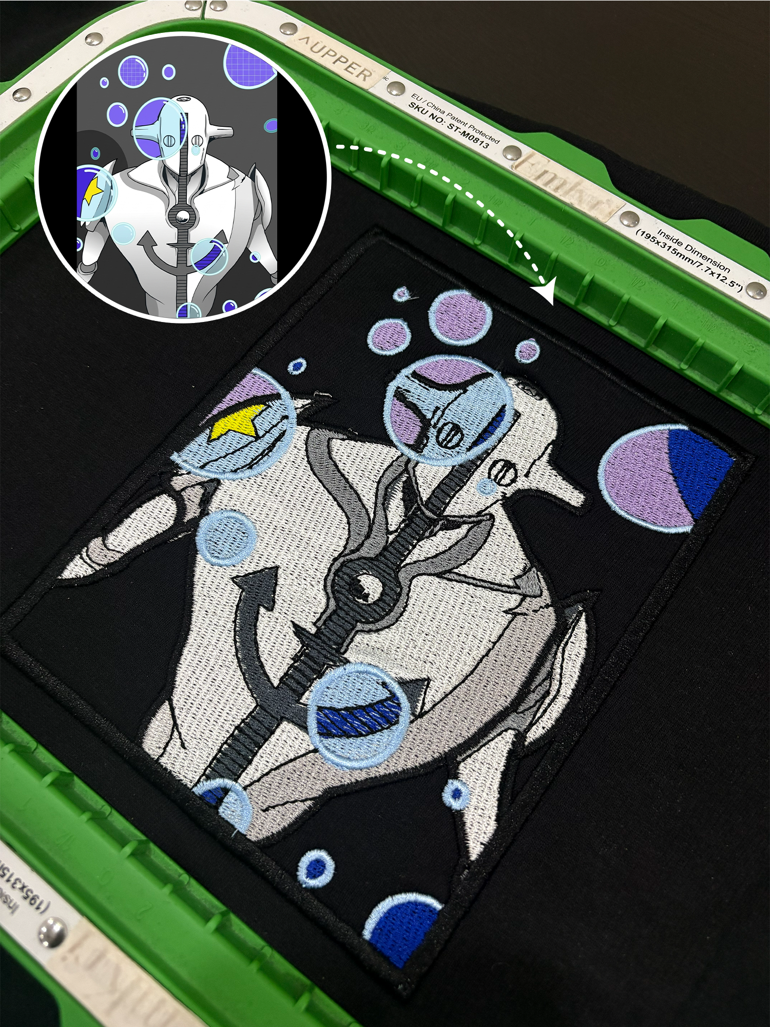 Custom Anime Design Embroidery Oversized Tshirt