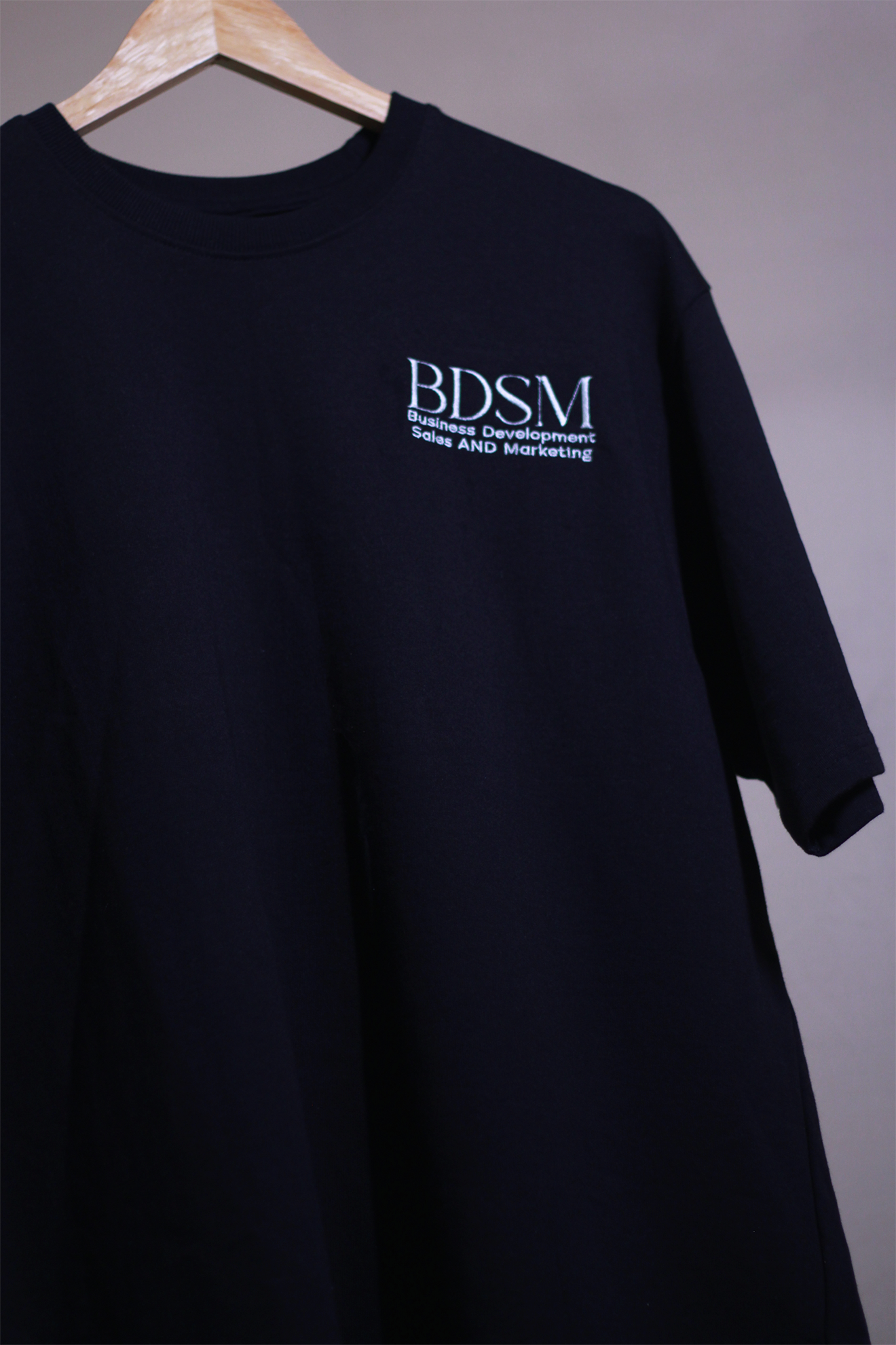 Black B.D.S.M. Oversized T-Shirt — Embroidered