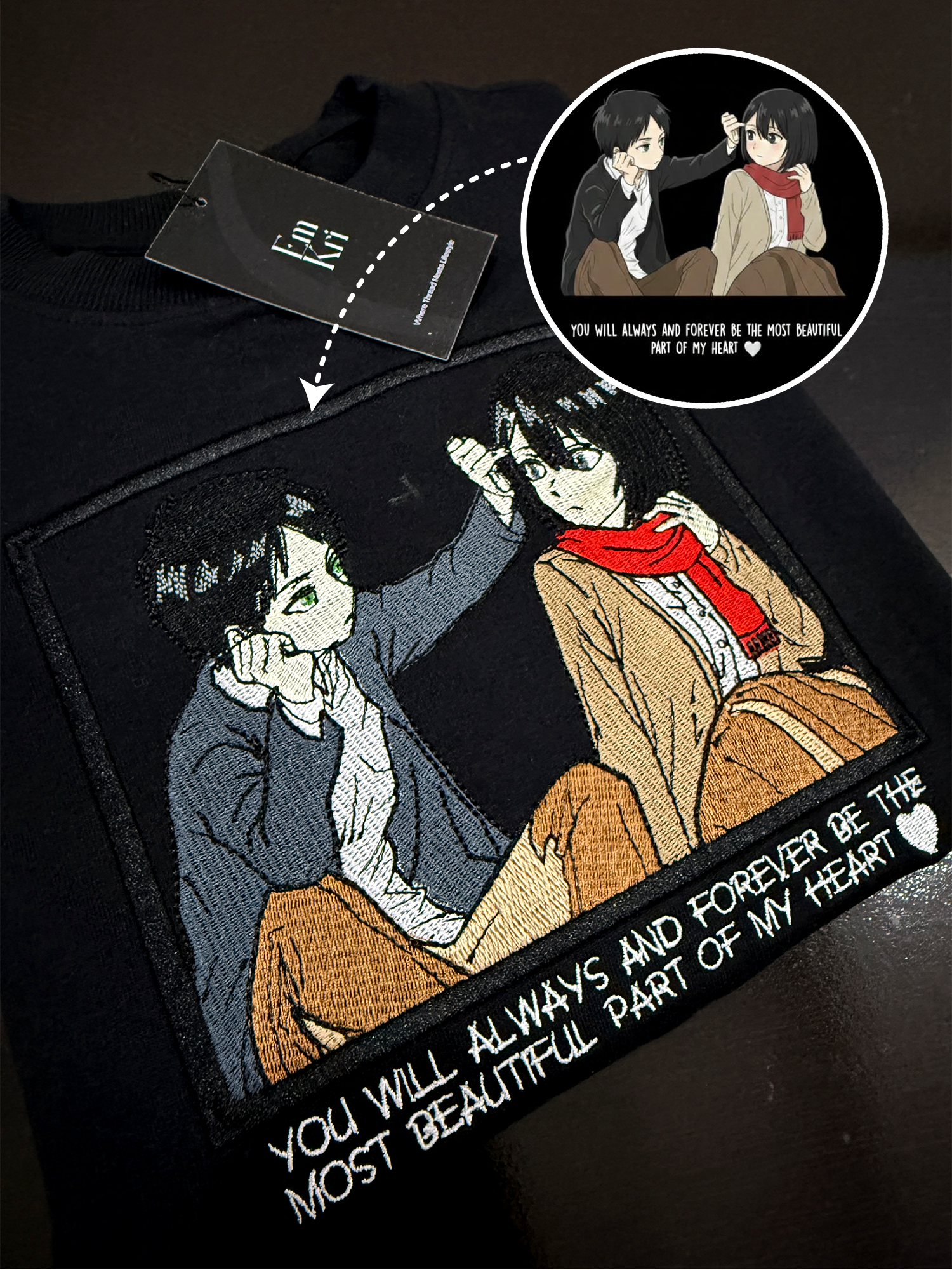 Custom Anime Design Embroidery Oversized Tshirt