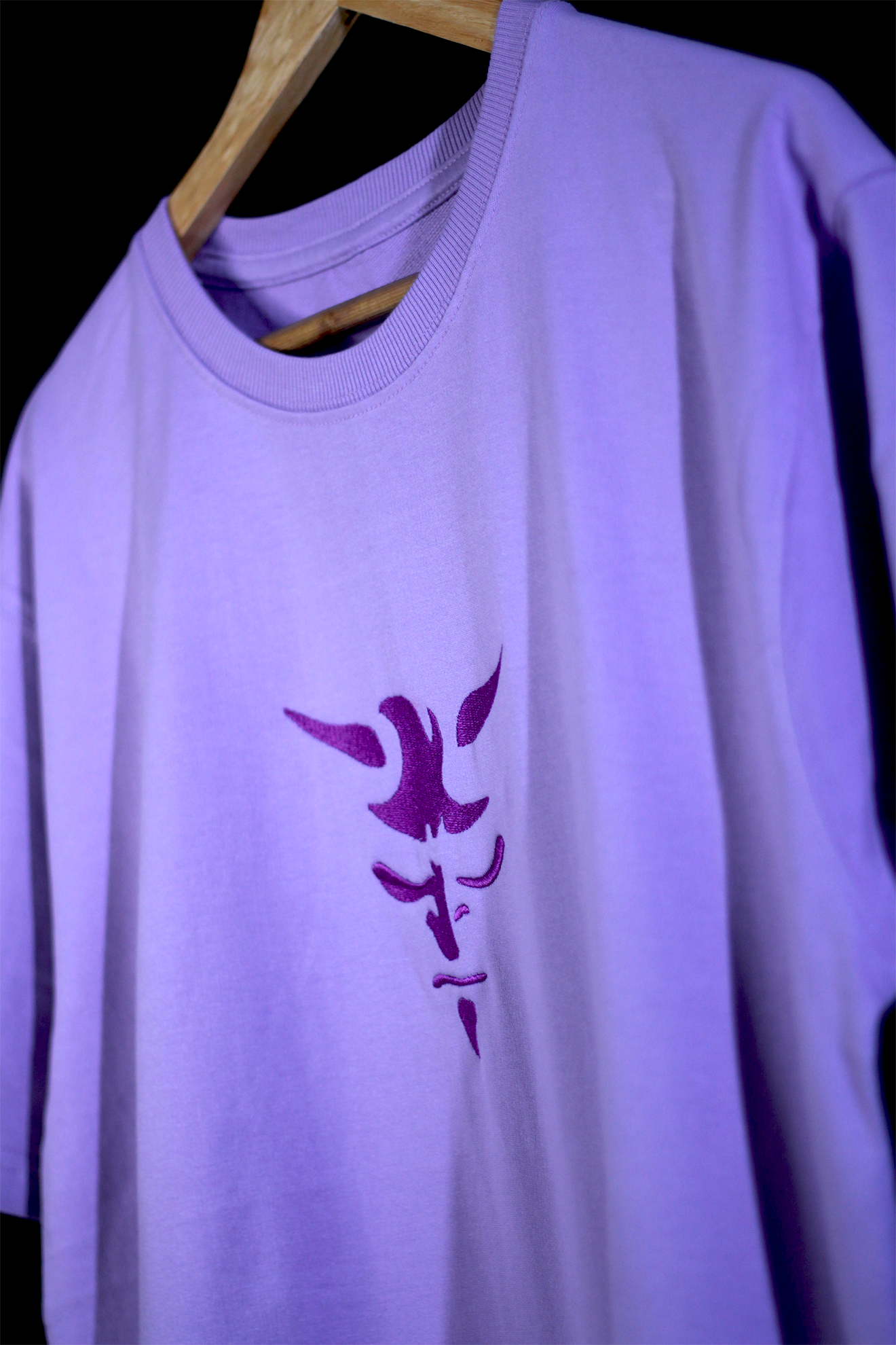 Satan Lavender Oversized T-Shirt — Embroidered