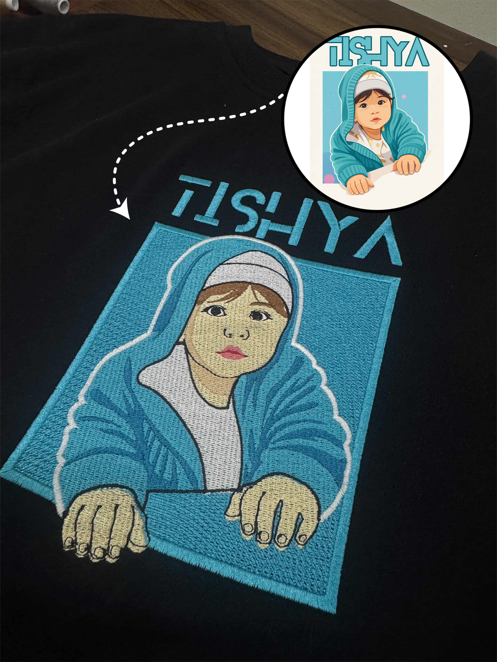 Custom Face Embroidery Oversized T-shirt