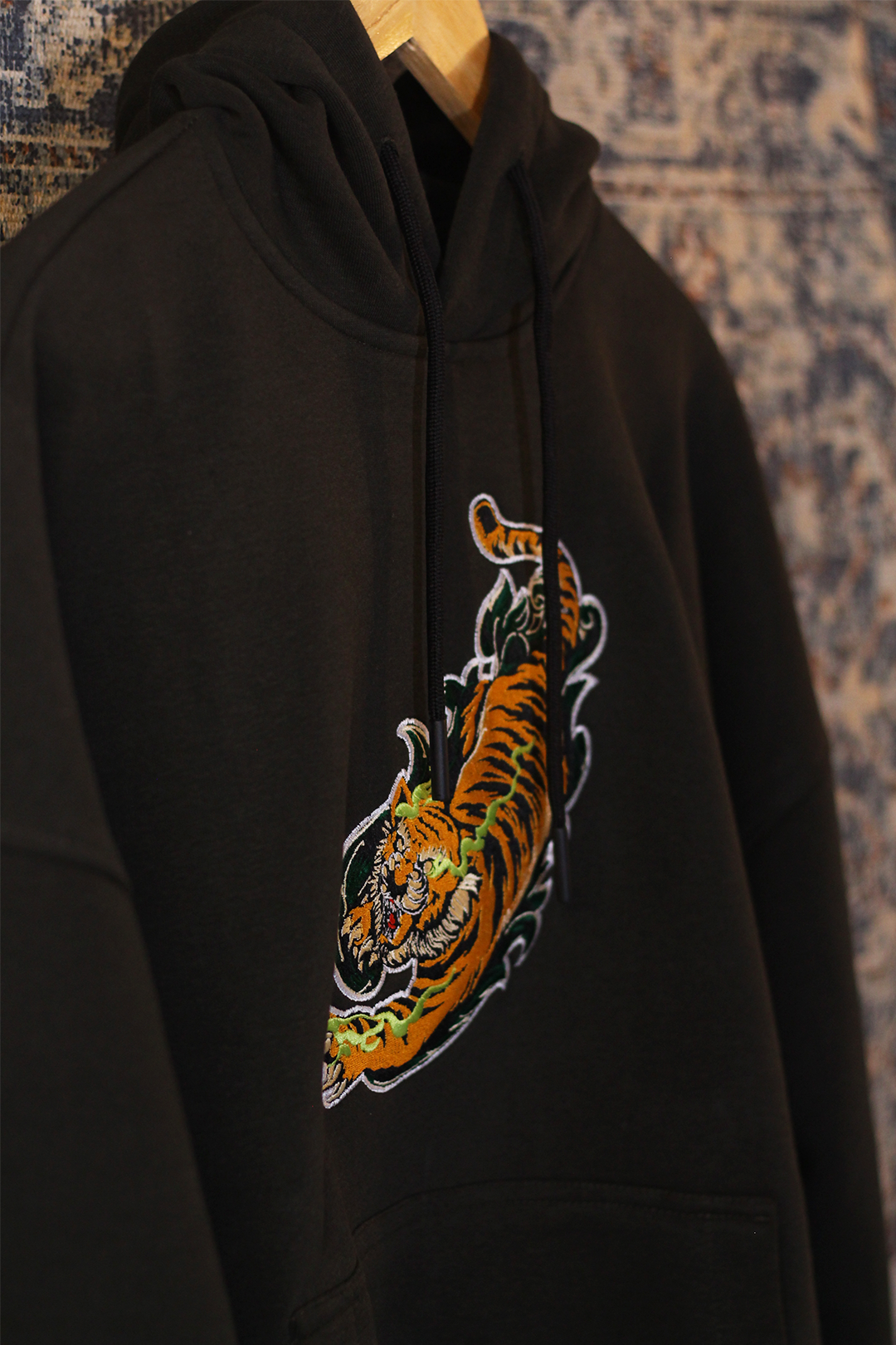 Fierce Tiger Oversized Hoodie — Embroidered