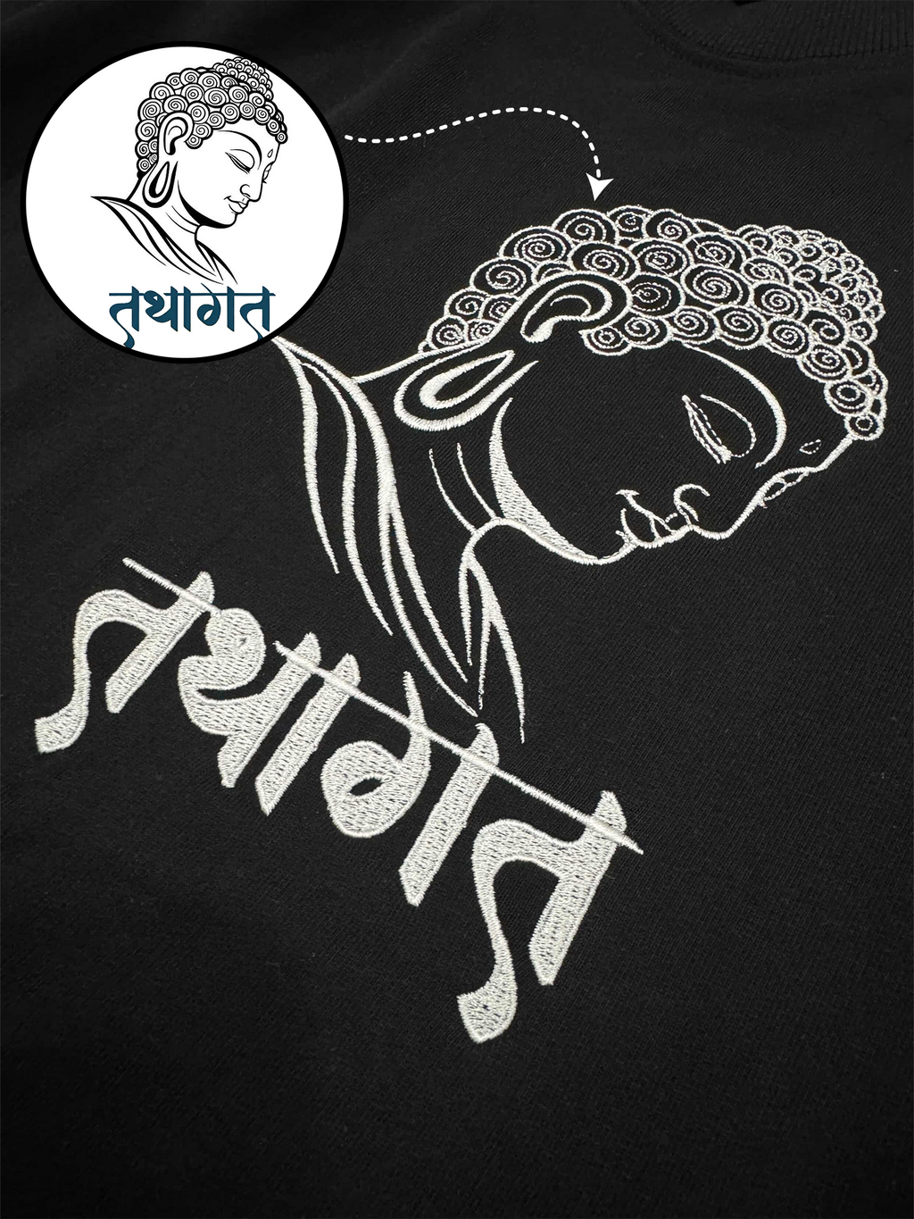 Line Art Design Embroidery Oversized T-Shirt