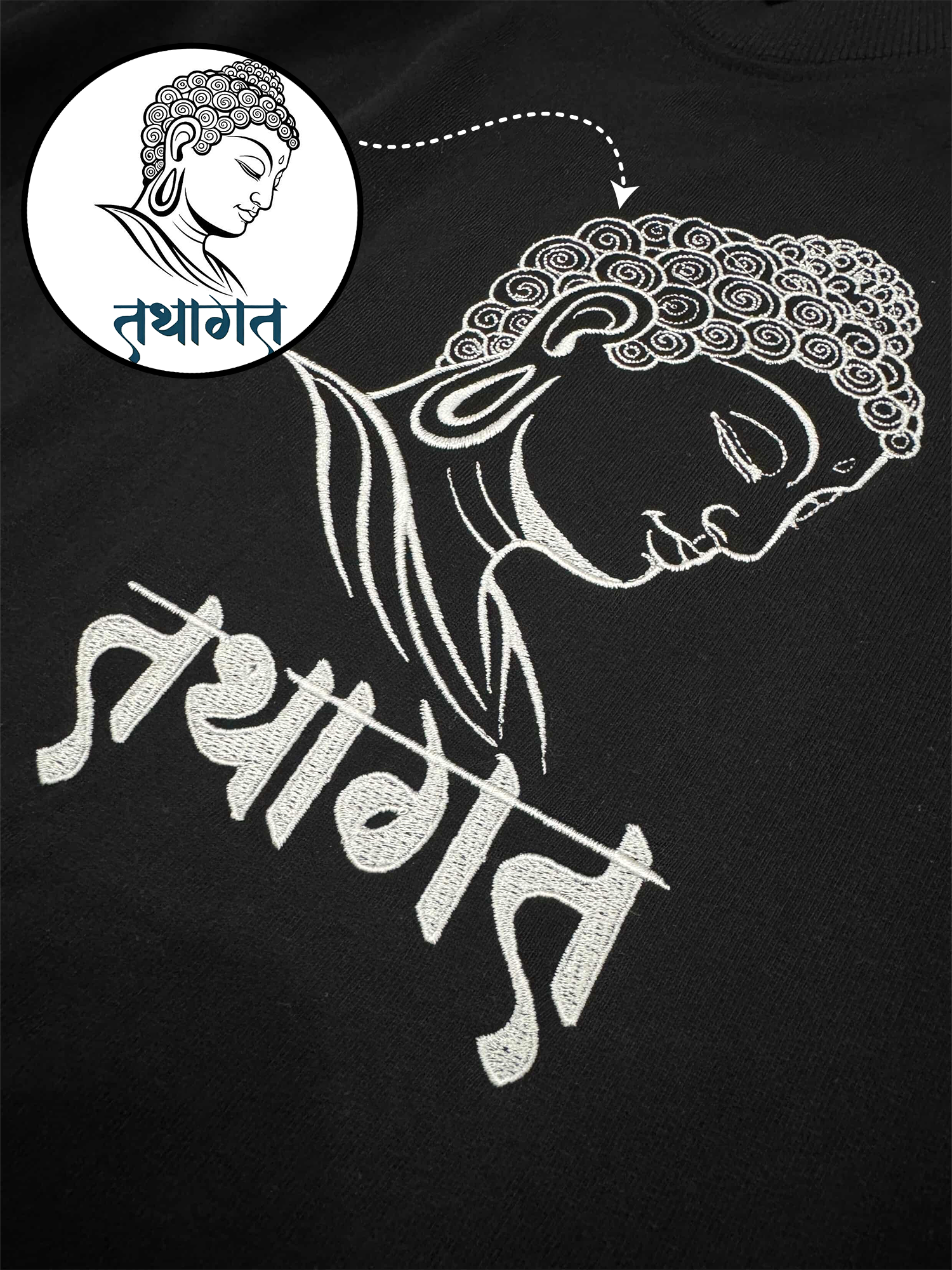 Line Art Design Embroidery Oversized T-Shirt