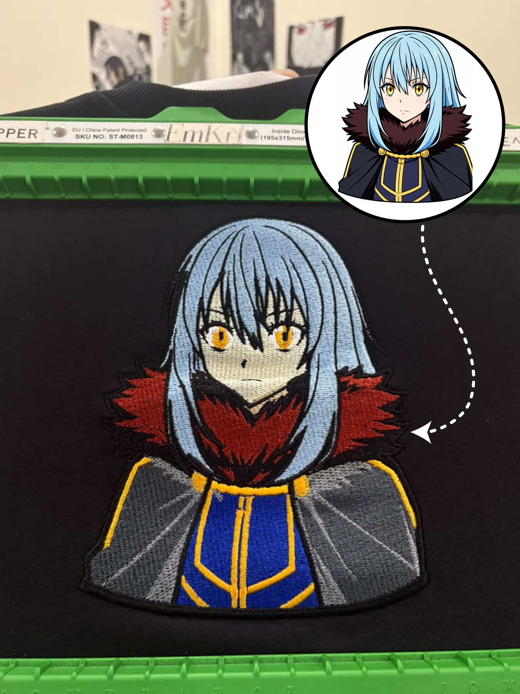 Custom Anime Design Embroidery Oversized Tshirt