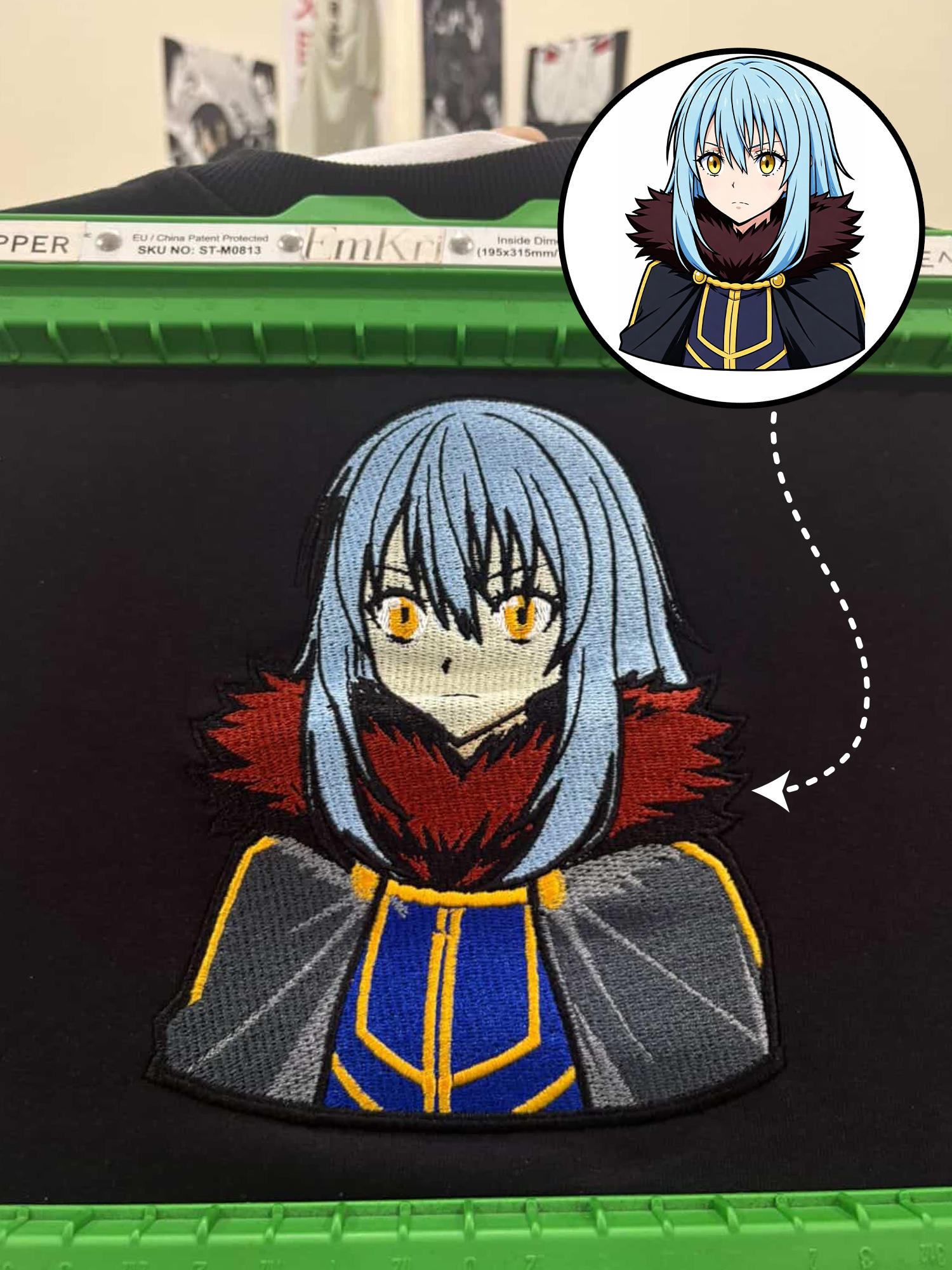 Custom Anime Design Embroidery Oversized Tshirt