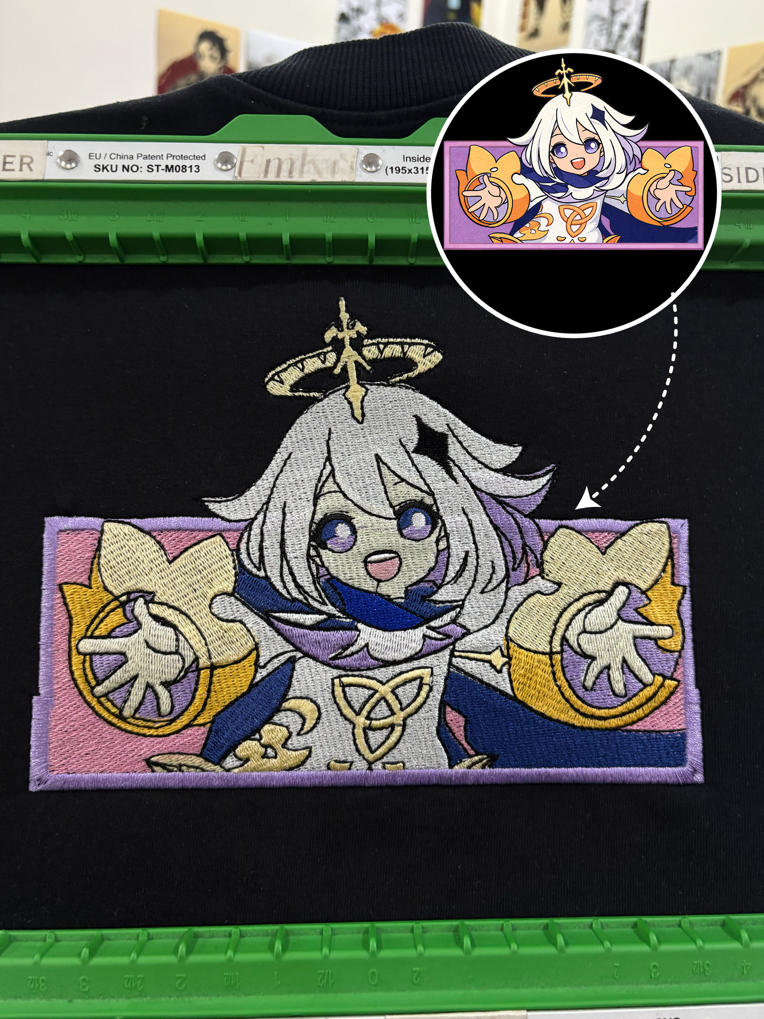 Custom Anime Design Embroidery Oversized Tshirt