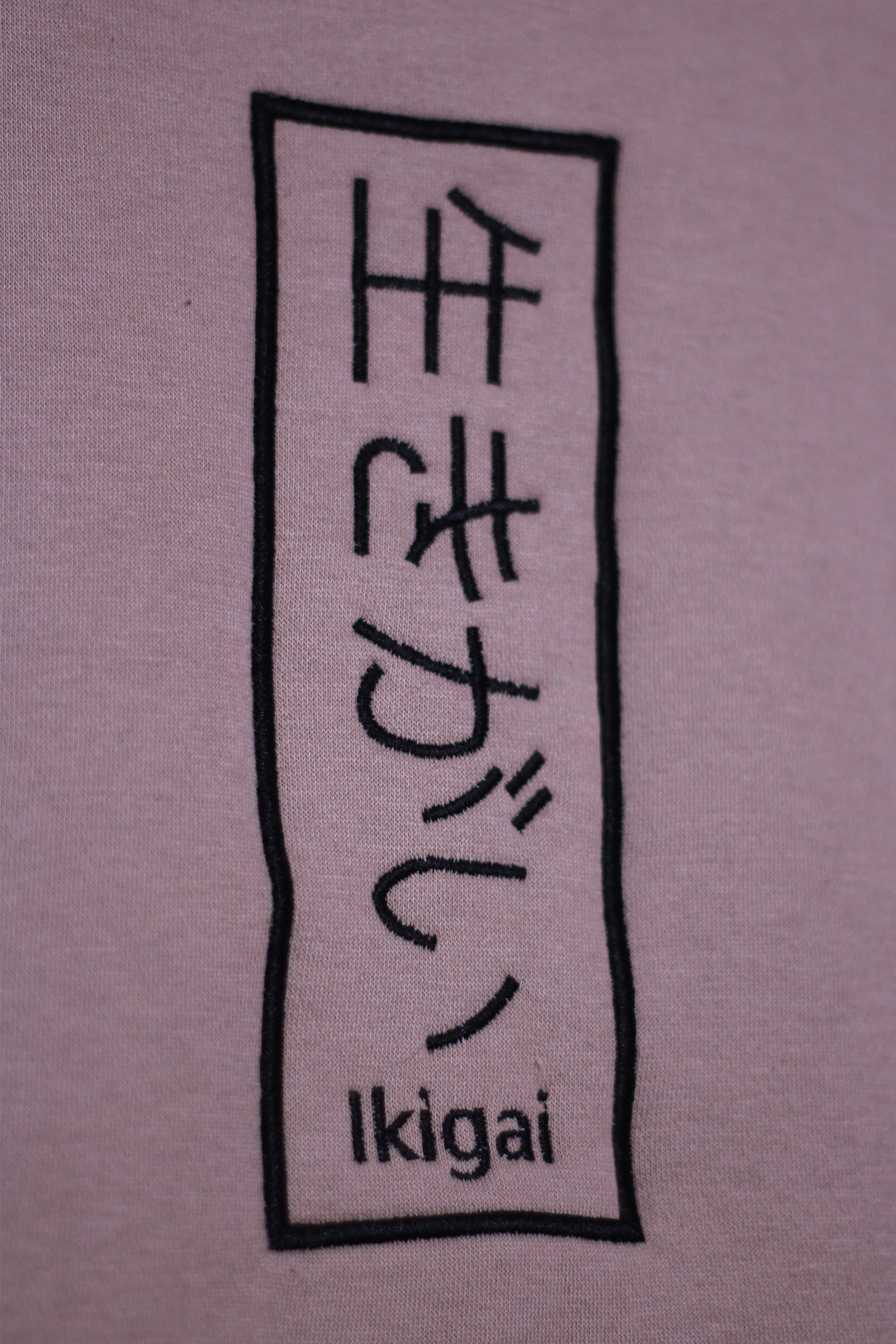 Ikigai Beige Oversized Sweatshirt — Minimal Japanese Embroidery