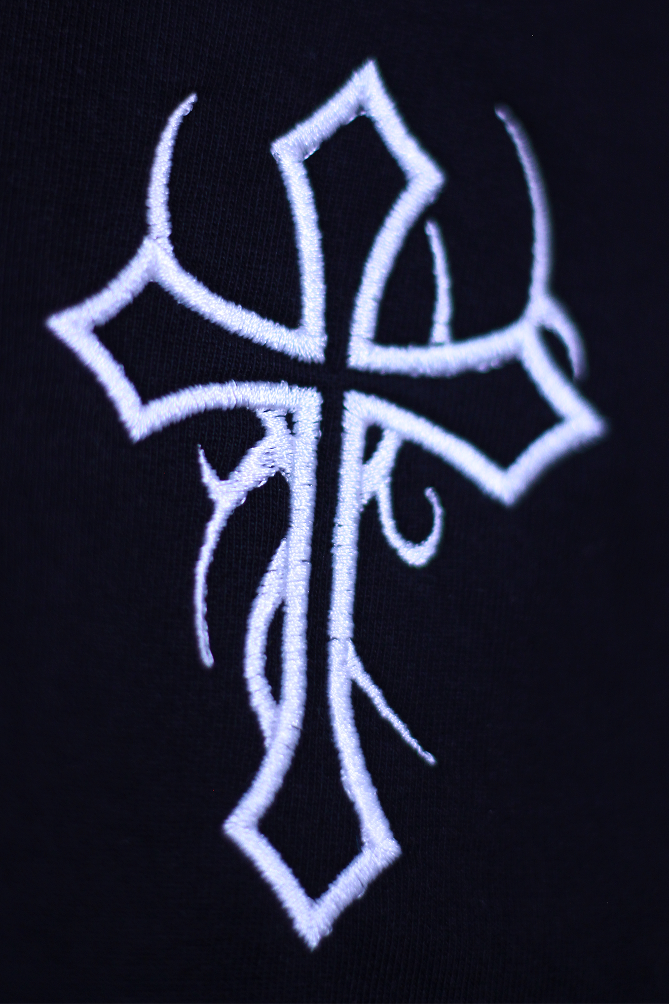 Cross Black Shorts — Embroidered Streetwear Essential