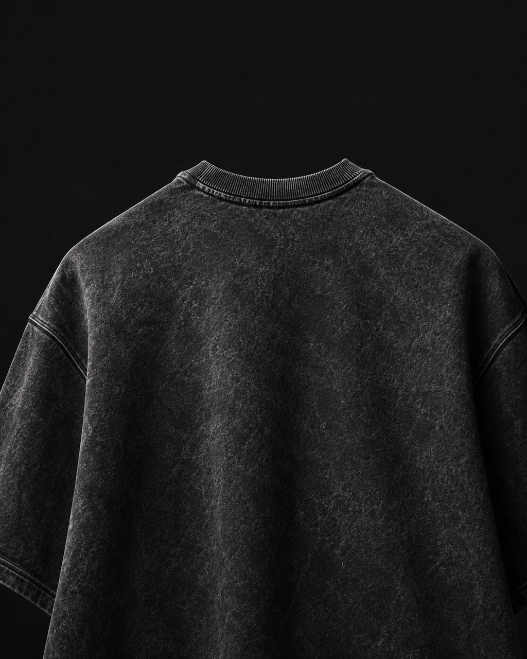 Akaza Demon Eyes Embroidered Oversized T-Shirt – Acid Wash Black