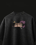 Toji Cursed Spirit Embroidered Oversized T-Shirt – Acid Wash Black