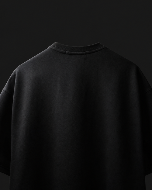 Berserk B/W Embroidered Oversized T-Shirt – Black