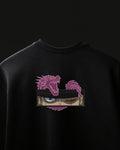 Zoro Dragon Aura Embroidered Oversized T-Shirt – Black