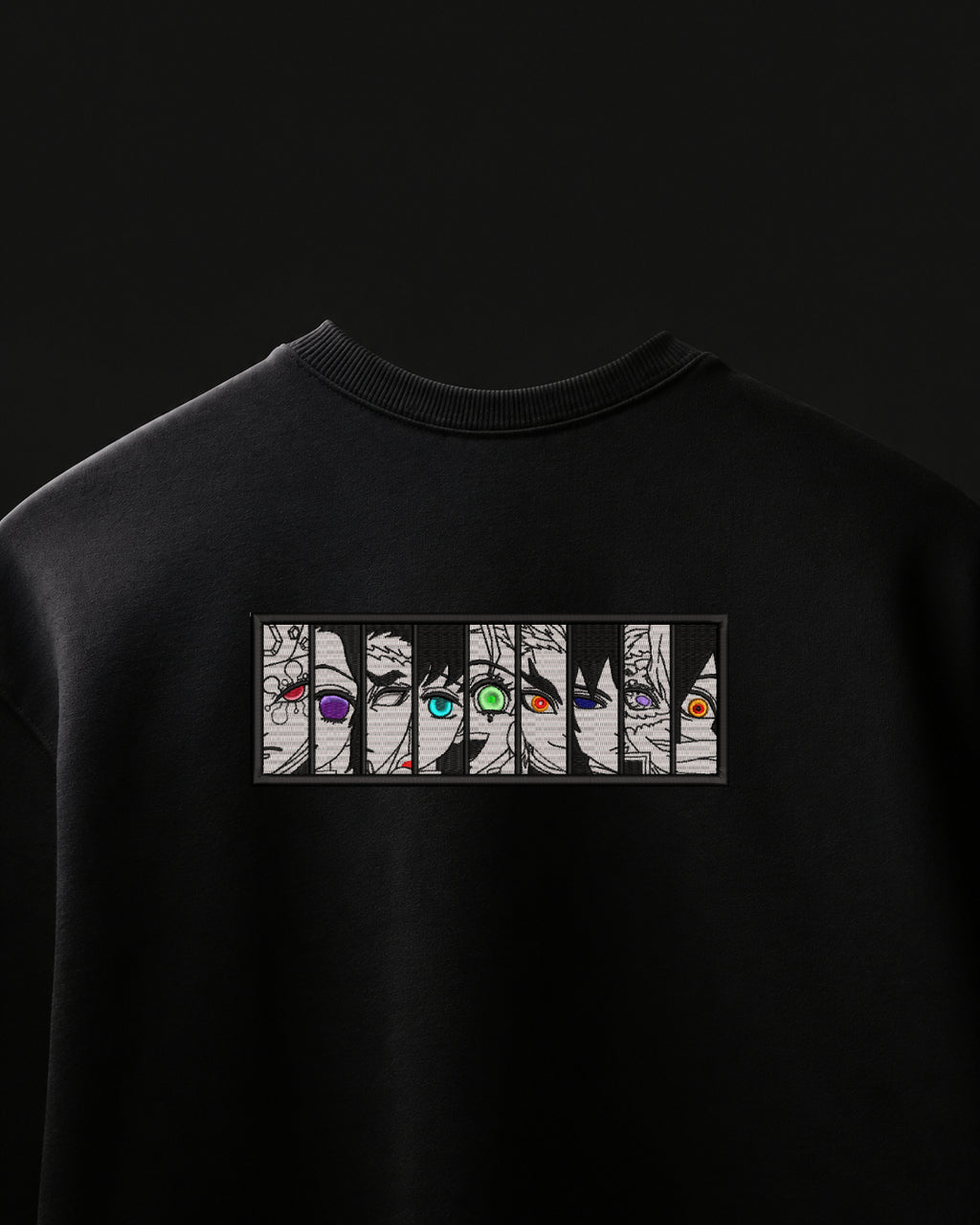 Hashira Eye's Embroidered Oversized T-Shirt – Black
