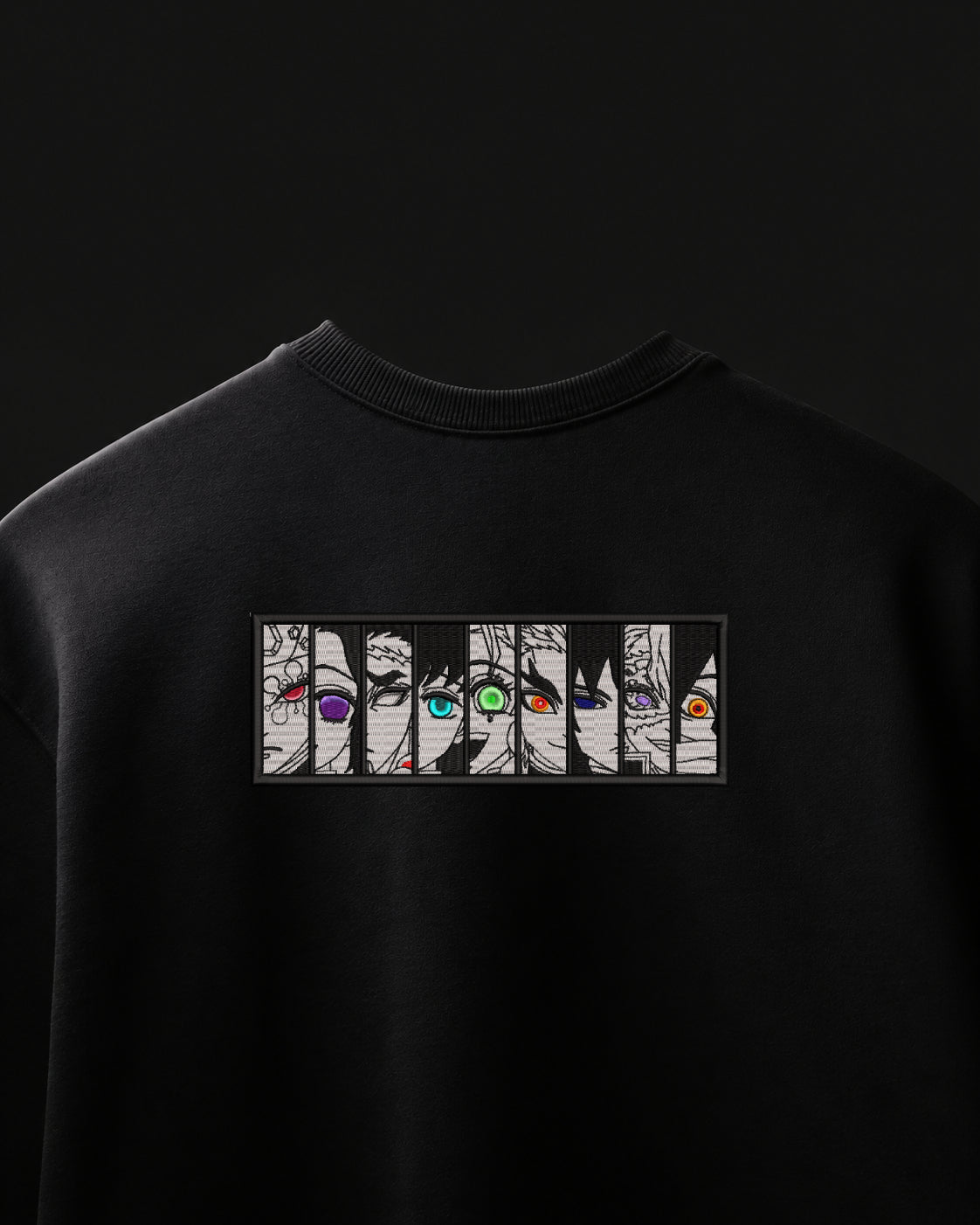 Hashira Eye's Embroidered Oversized T-Shirt – Black