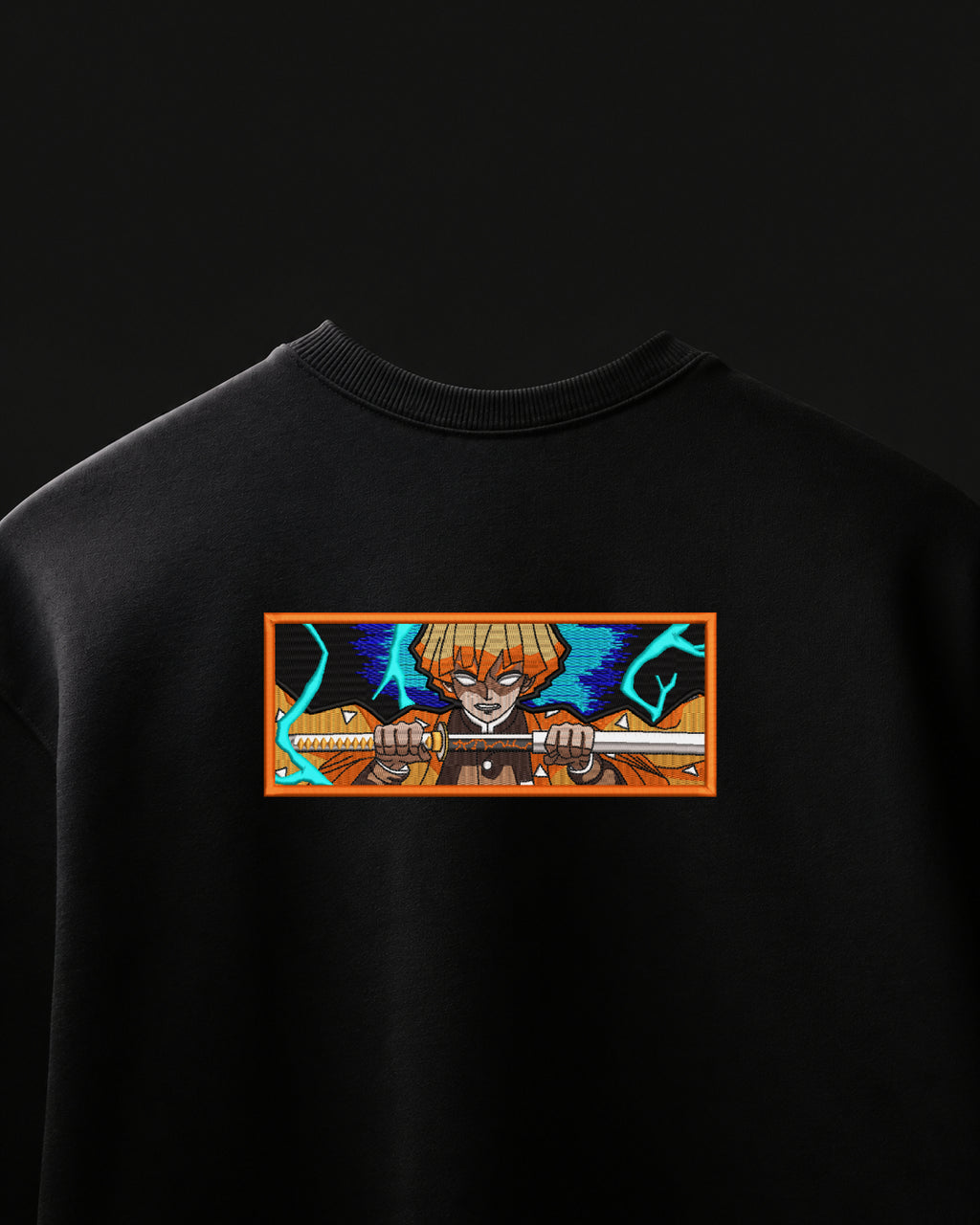 Zenitsu Thunder Breathing Embroidered Oversized T-Shirt – Black