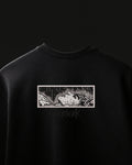 Berserk B/W Embroidered Oversized T-Shirt – Black