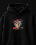 Sukuna & Yuji Embroidered Oversized Hoodie – Black