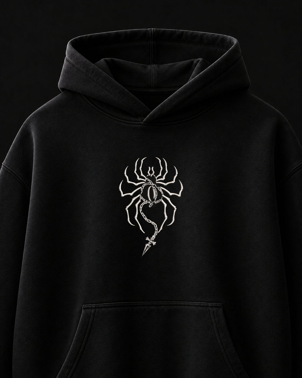Phantom Troupe Embroidered Oversized Hoodie – Black