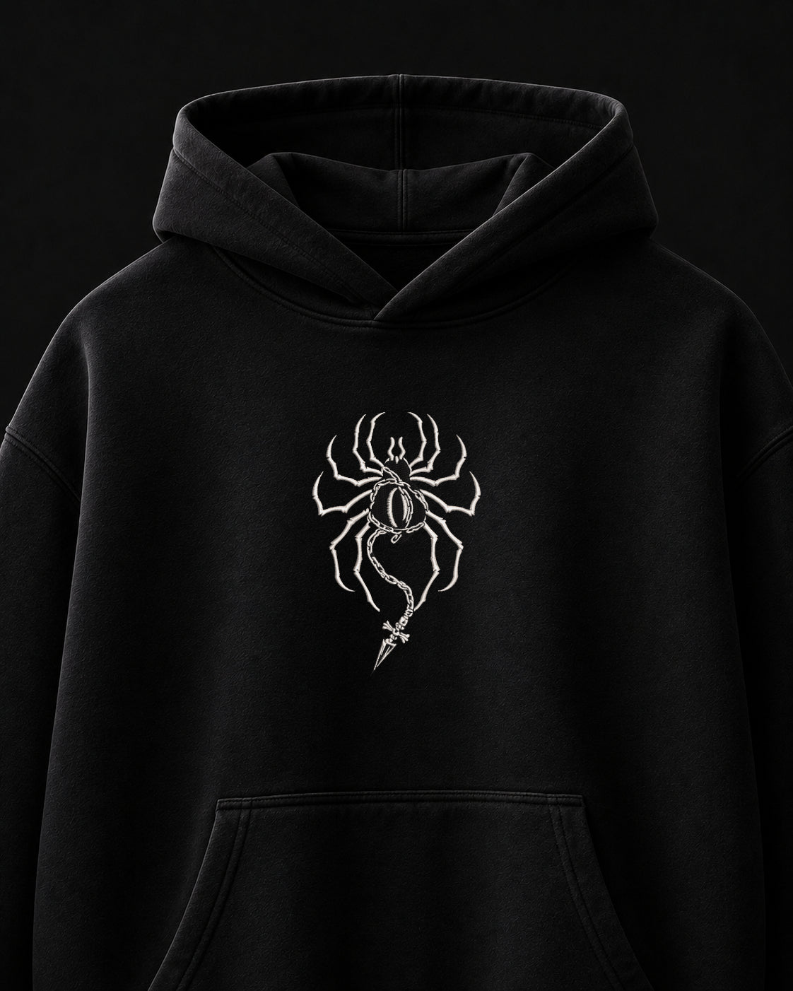 Phantom Troupe Embroidered Oversized Hoodie – Black