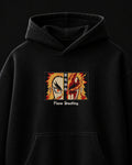 Flame Breathing Embroidered Oversized Hoodie – Black