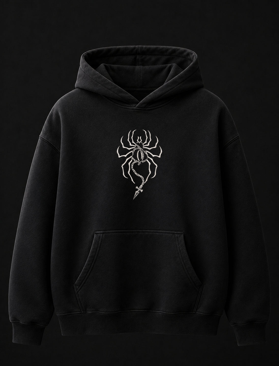 Phantom Troupe Embroidered Oversized Hoodie – Black