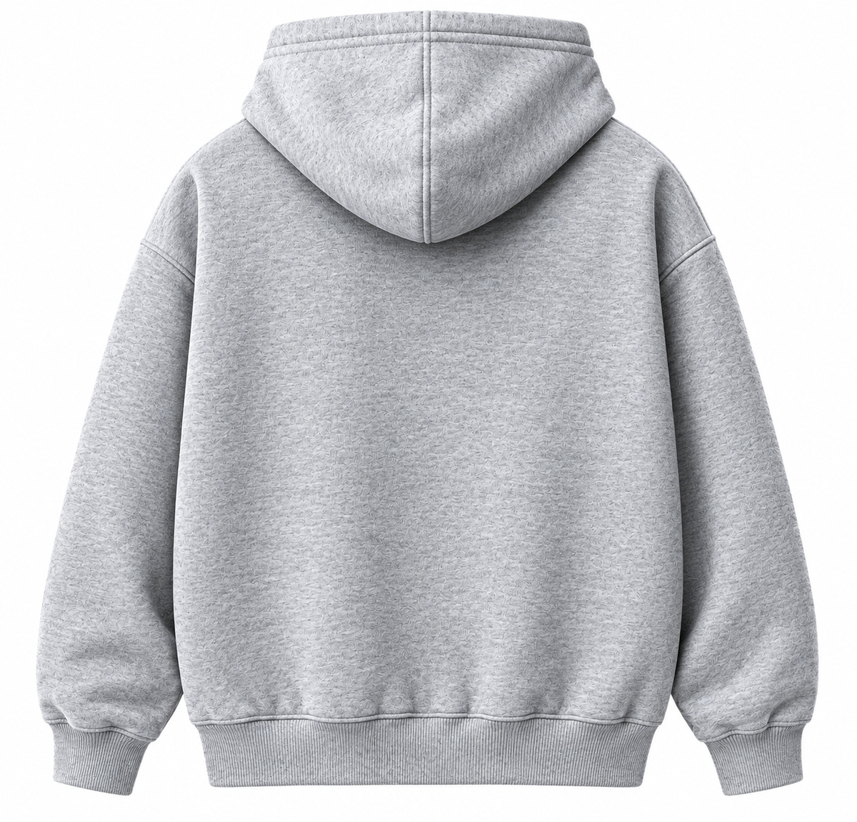 Cursed Smile Embroidered Oversized Hoodie – Melange Grey