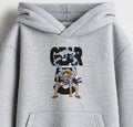 Gear 5 Luffy Embroidered Oversized Hoodie – Melange Grey
