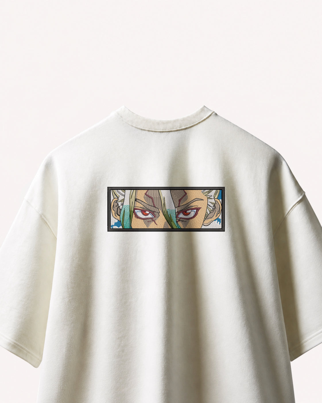Senku Ishigami Embroidered Oversized T-Shirt – Off-White