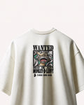 Luffy Wanted Poster Embroidered Oversized T-Shirt – Off-White