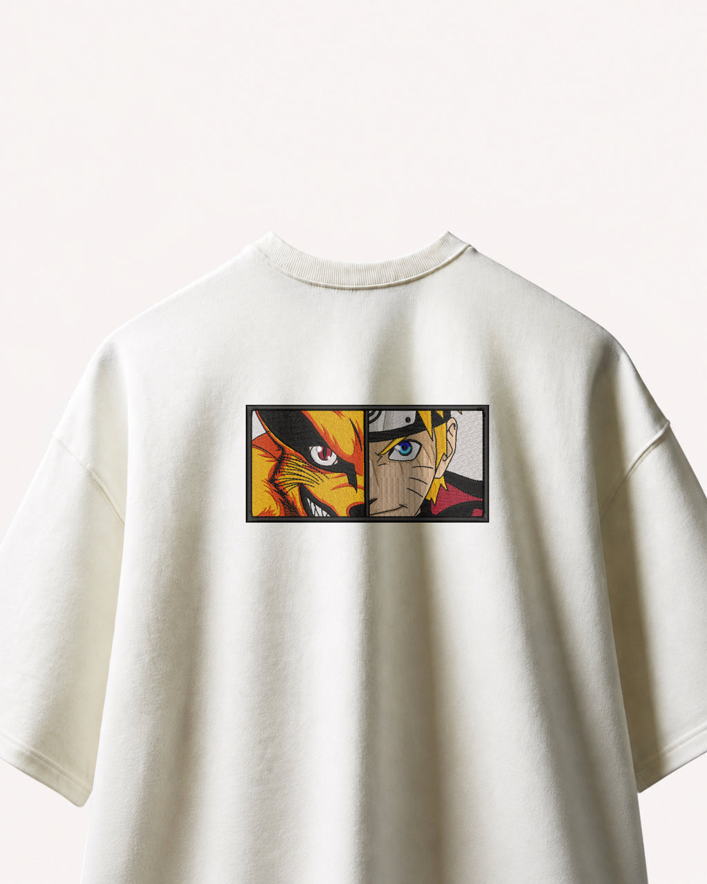 Naruto Nine-Tails Embroidered Oversized T-Shirt – Off-White