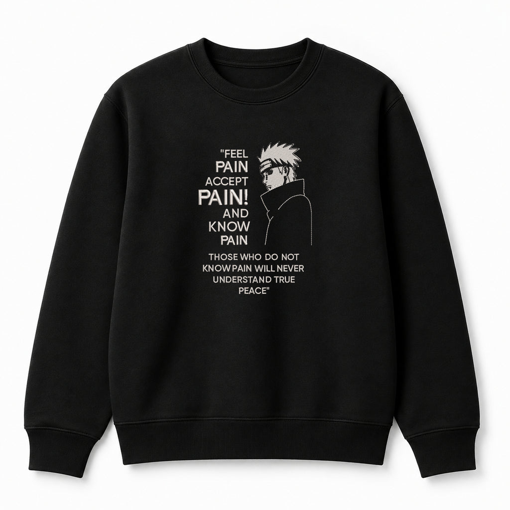 Pain Embroidered Sweatshirt – Black