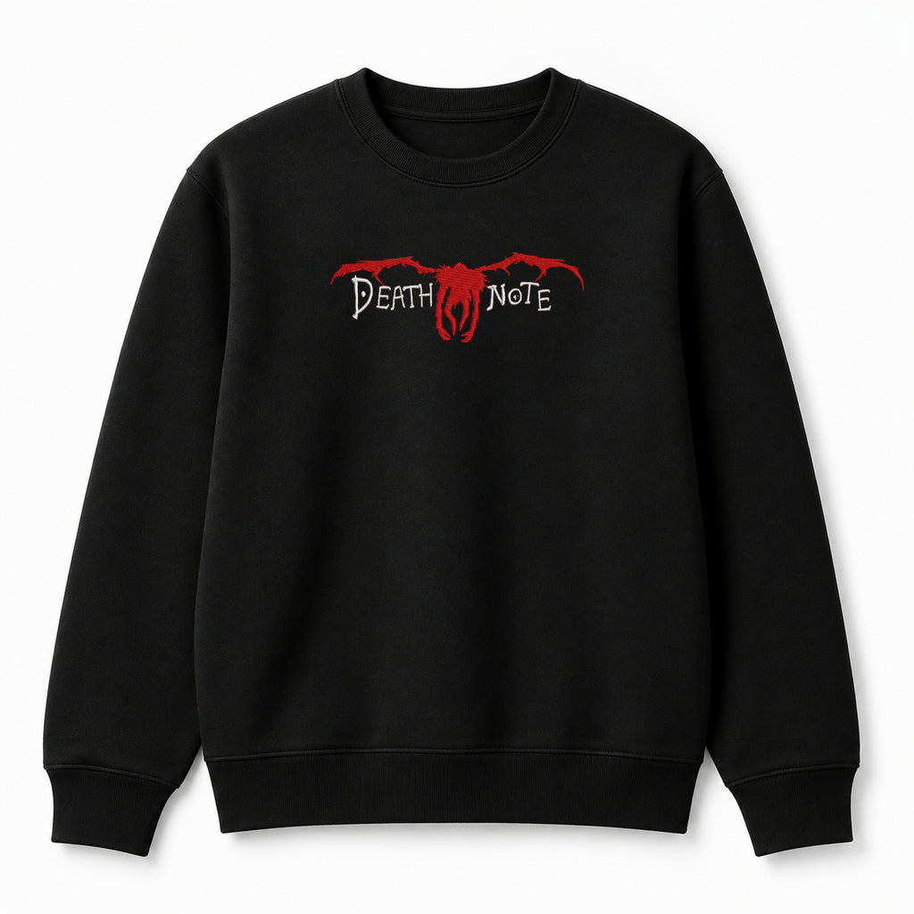 Death Note Embroidered Sweatshirt – Black