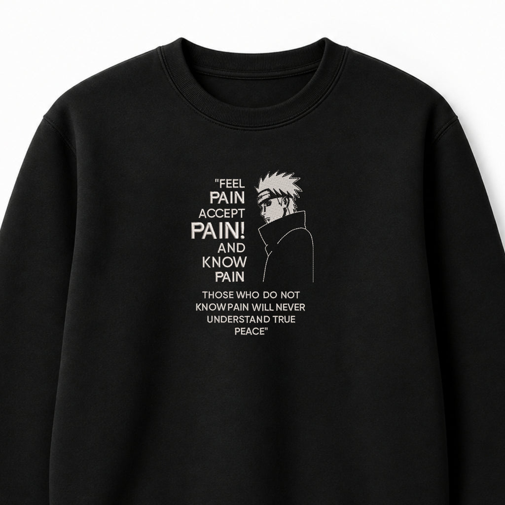Pain Embroidered Sweatshirt – Black