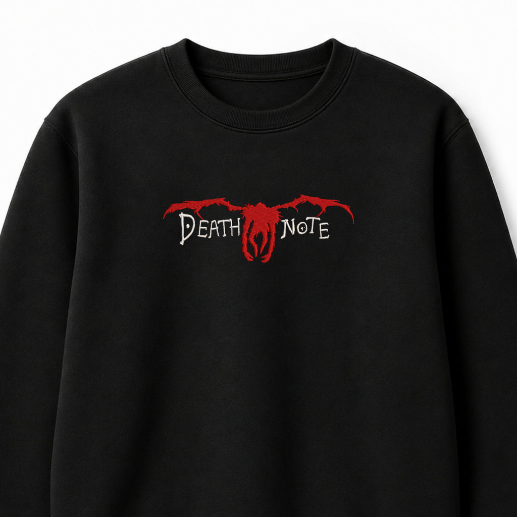 Death Note Embroidered Sweatshirt – Black