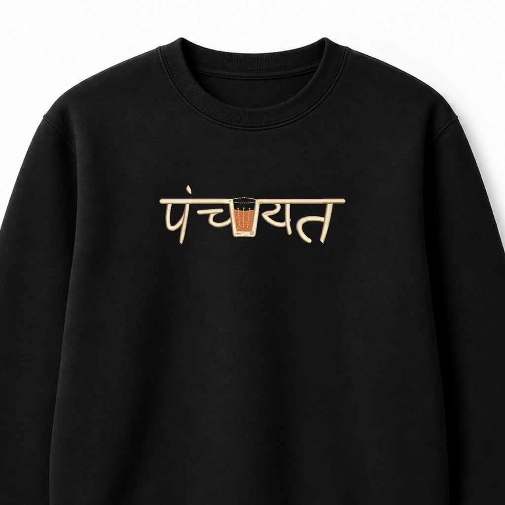 Panchaiyat Embroidered Sweatshirt – Black